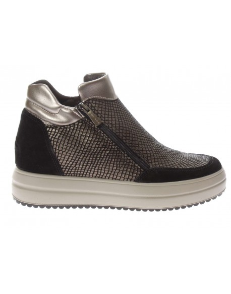 Igi&Co  Sneaker Alta Lampo pelle e Vipera