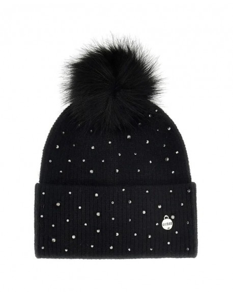 Guess  Cappello in maglia con strass Black