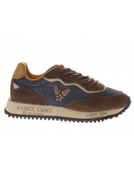 Avirex  Sneaker Morris in pelle e camoscio blu