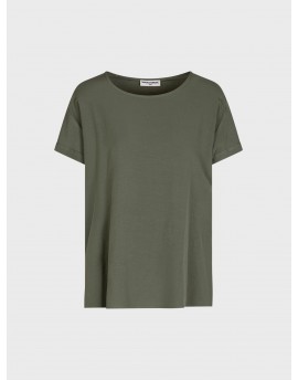 Lola  T shirt lino viscosa militare