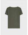 Lola  T shirt lino viscosa militare