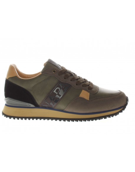 Napapijri  Sneaker Cosmos in pelle taupe green