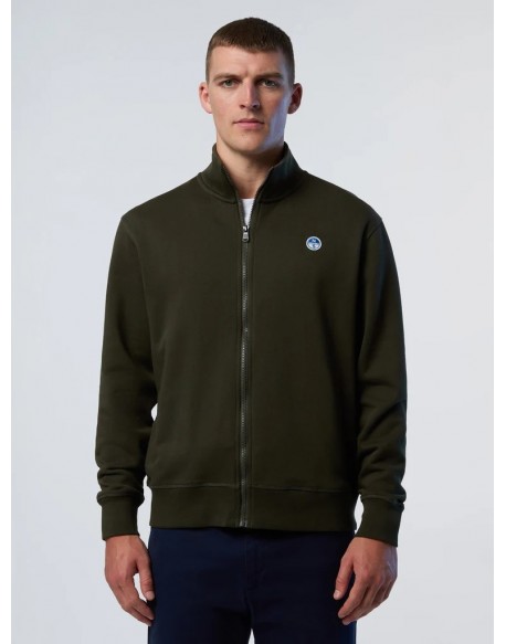 North Sails  Felpa full zip verde